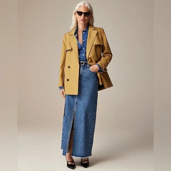 J Crew Cropped Icon trench coat CC076